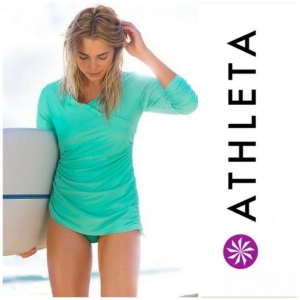 ATHLETA Wick-It Adjustable Coverup Shirt Top
